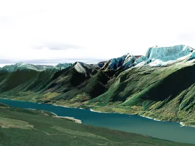 Mountain landscape Canoe Mountain British Columbia Canada 3D model