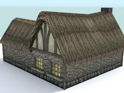 Medieval Farm House 3 Low-poly 3D model