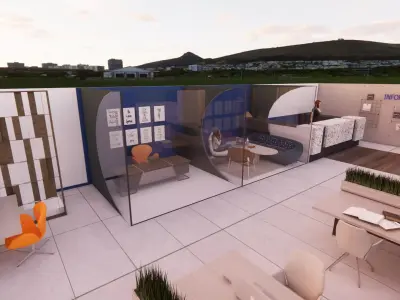 modern office interior design-  3D model