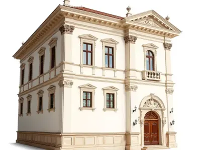 Classic Beige Manor model pack Low-poly 3D model