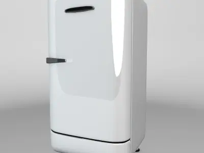 Vintage Refrigerator Low-poly 3D model