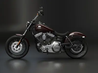  Harley-Davidson Street Bob 2017 Motorcycle 3D Model 