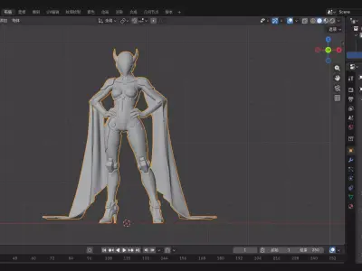 Futuristic Female Android Low-poly 3D model