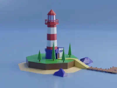Low-poly Light House -best price- Low-poly 3D model