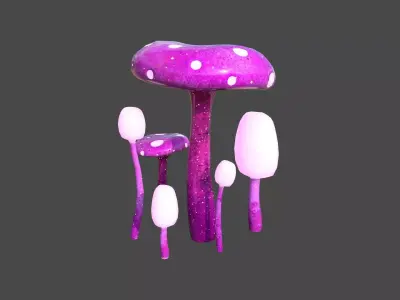 Fantasy Mushroom H07 Pink - Scene Backdrop Design Low-poly 3D model