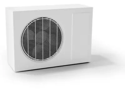 Retro White Metal Air Conditioner 3D model