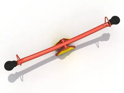 Kids Game Play Equipment 001 Metal Seesaw 3D model