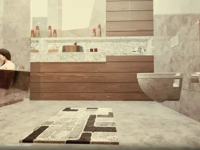 MINIMAL AND MODERN PARAMETRIC BATHROOM DESIGN 3D model