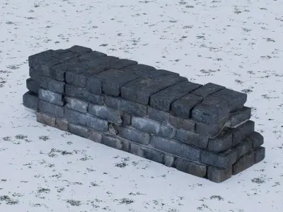 Old stone wall Low-poly 3D model