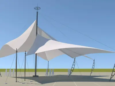 Tensile Fabric Structure -4 Low-poly 3D model
