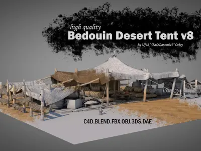 Bedouin Desert Tent v8 3D model