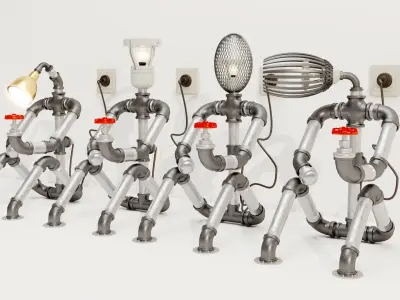 Pipe Decorative Lamp 3D model