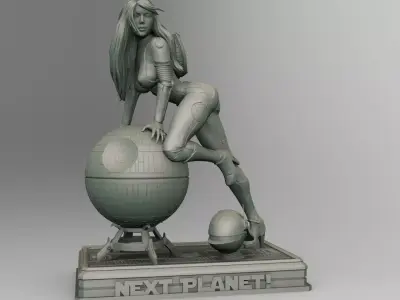Star Wars Death Star operator pin up girl 3D print model