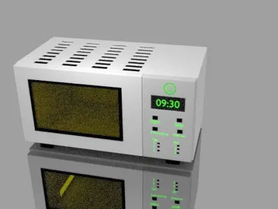 Microwave oven with lights Low-poly 3D model