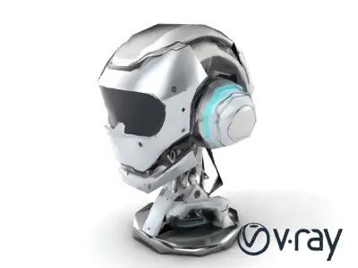 Neural Interface Robot Head Model Pack Low-poly 3D model