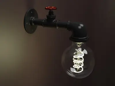 Sconce industrial light bulb wall 3D model