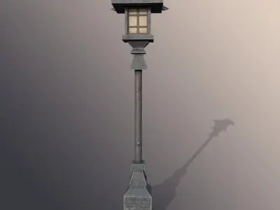 Japanese Stone Lanterns Low-poly 3D model get