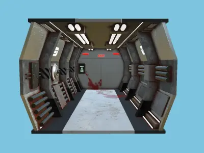 Rust Crime Scene SciFi Backdrop - Scenery Full Perm Low-poly 3D model