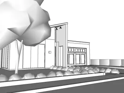 architectural 3d model for single floor house 3D model 2 3D model