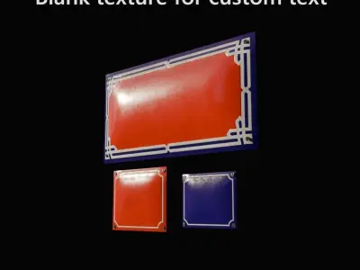 Prague street signs Low-poly 3D model