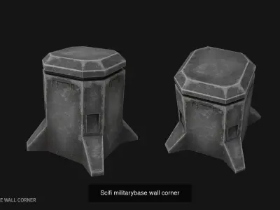 Scifi militarybase defense collection 3D Model Pack