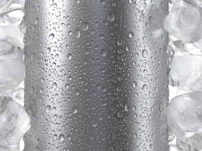  Beverage Can with Ice Cubes and Water Droplets 350ml 