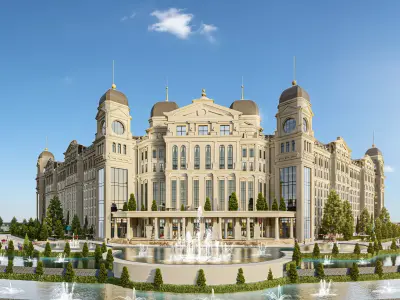 Grand Neoclassical Hotel Resort Complex 3D model