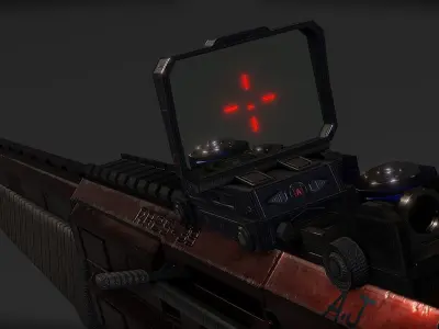 RA2539 Sci-Fi Double Barreled Shotgun Low-poly 3D model