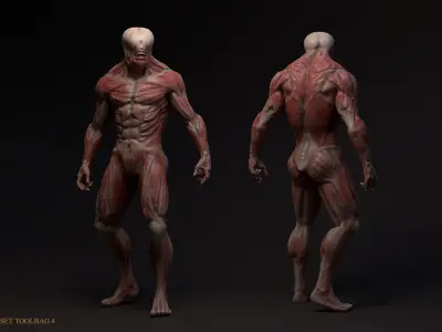 Skinless mutant Low-poly 3D model