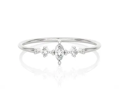 Light Minimalist Diamond Ring 3D print model