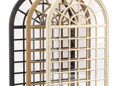 Arch windows  Low-poly 3D model