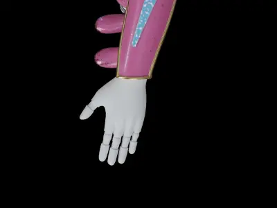 High-quality pink robot 3D model