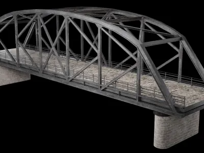 STEEL METAL BRIDGE POST APO PLATFORM BASCULE COLLECTION Low-poly 3D model