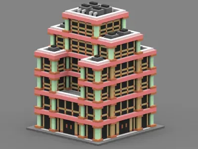 House Voxel - 16 Low-poly 3D model
