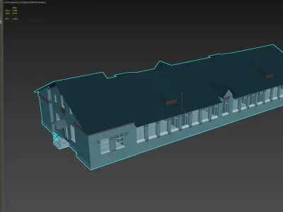 Small Educational Building with Gable Roof 3D model