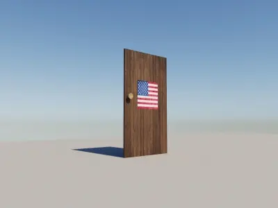 United States door Low-poly 3D model