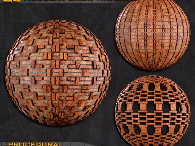 20 Modular brick Material Sbsar  4k texture maps Texture