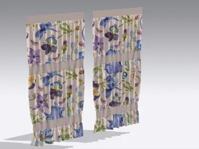Curtain Low-poly 3D model 6