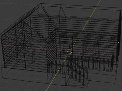 Old Abandoned Wooden House Low-poly 3D model
