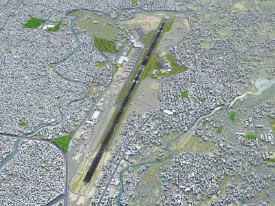 Tribhuvan International Airport 10km Low-poly 3D model