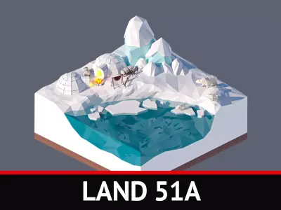 land 51A Low-poly 3D model