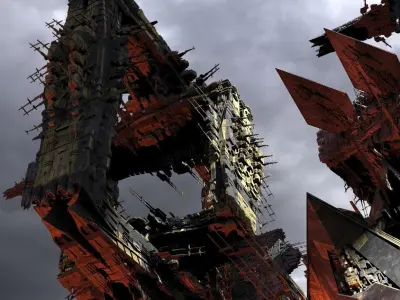 Science facility labs space station exteriors 3D model