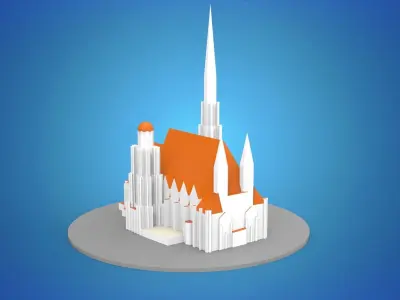 St Stephens Cathedral Wien Low-poly 3D model