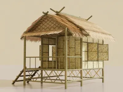 3D thai Bamboo house 3D model