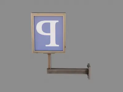 Park Sign Low-poly 3D model