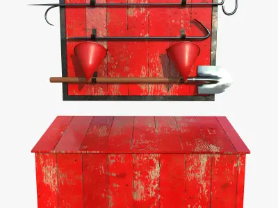 Fire equipment Low-poly 3D model