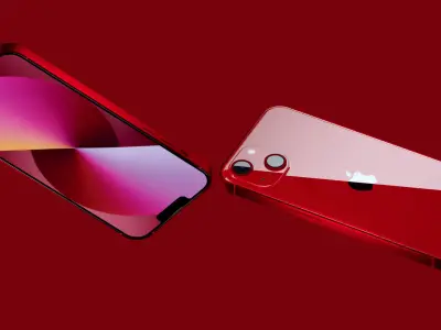 Apple iPhone 13 Red Pro Scene  Low-poly 3D model