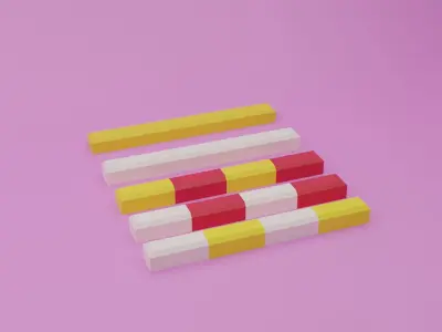 Low-Poly Barrier Pack Low-poly 3D model