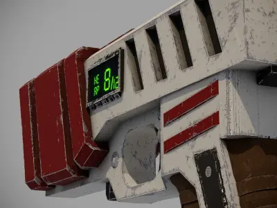 sci-fi pistol Low-poly 3D model