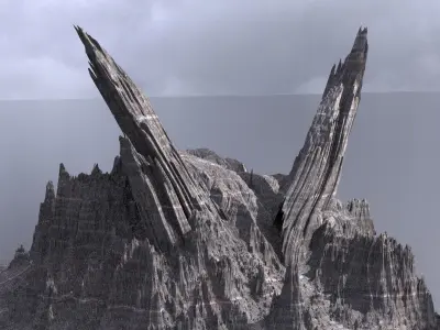 Ancient Athena Sci-Fi Mountain Monolith 6 3D model